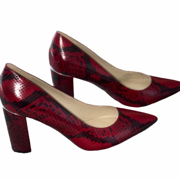 NEW MARC FISHER SNAKE PRINT Pump Heel Sandal Slip On - Picture 1 of 10